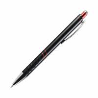 Шариковая ручка, Space, нажимной мех-м, черный матовый алюминий, отделка красный хром.