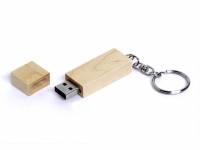 USB-флешка на 4 Гб прямоугольная форма, колпачек с магнитом, натуральный