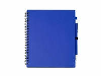 Блокнот LEYNAX с ручкой из переработанного картона, королевский синий
