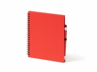 Блокнот LEYNAX с ручкой из переработанного картона, красный