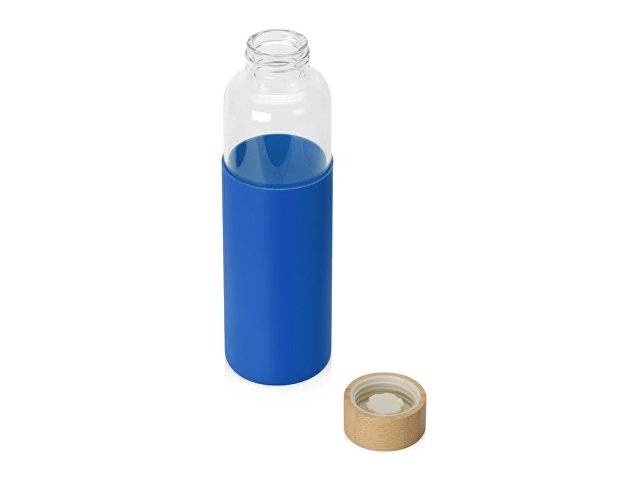Бутылка для воды стеклянная "Refine", в чехле, 550 мл, темно-синий
