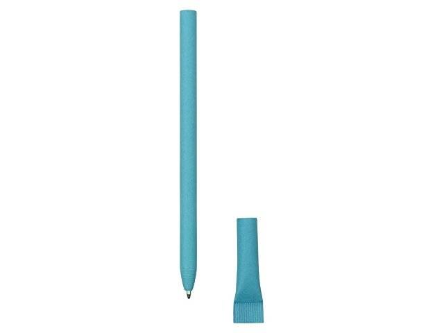 Ручка картонная с колпачком "Recycled", голубой