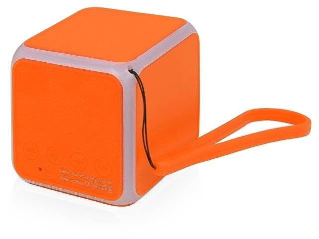 Портативная колонка «Cube» с подсветкой, оранжевый