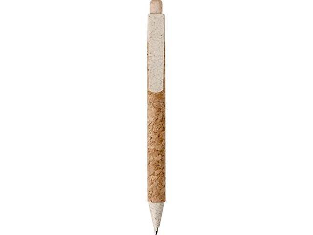 Ручка из пробки и переработанной пшеницы шариковая "Mira", пробка/бежевый