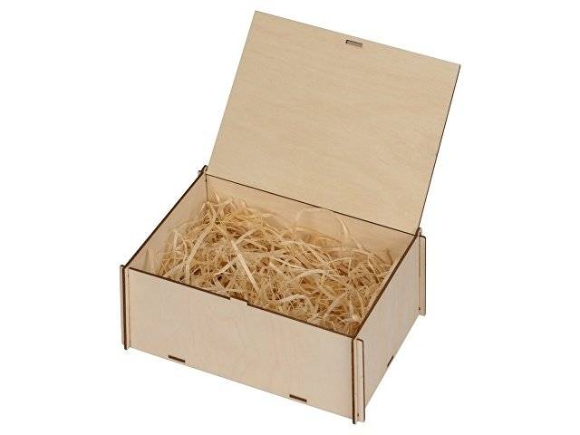 Деревянная коробка для гирлянды с наполнителем-стружкой "Ларь"