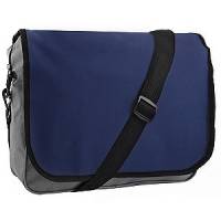 Конференц-сумка "College"; серый с темно-синим; 38х30х9,5 см; полиэстер
